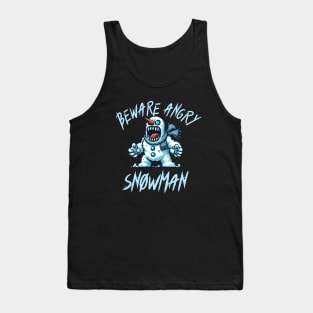 Beware Angry Snowman - Evil Monster Snowman Design Tank Top